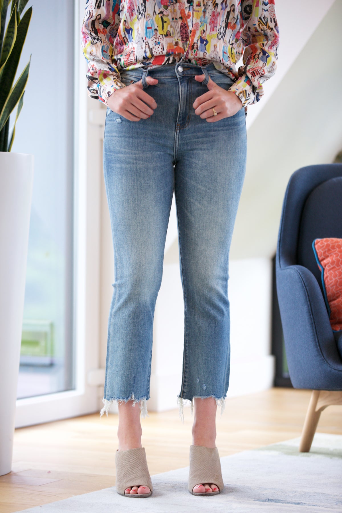 Daze Denim Shy Girl High Rise Crop Flare in Wishes