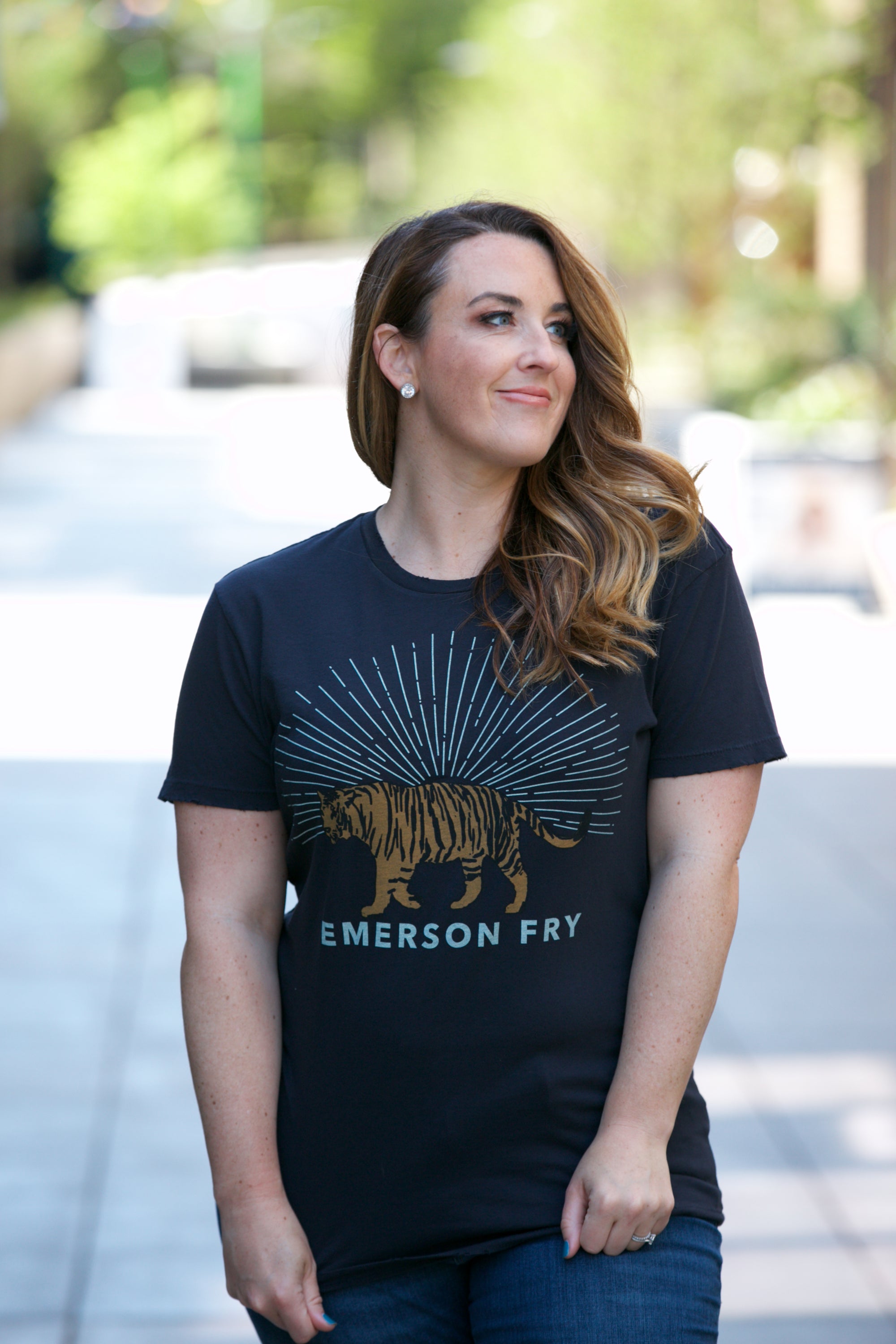 EMERSON FRY Tiger T-shirt Smoke