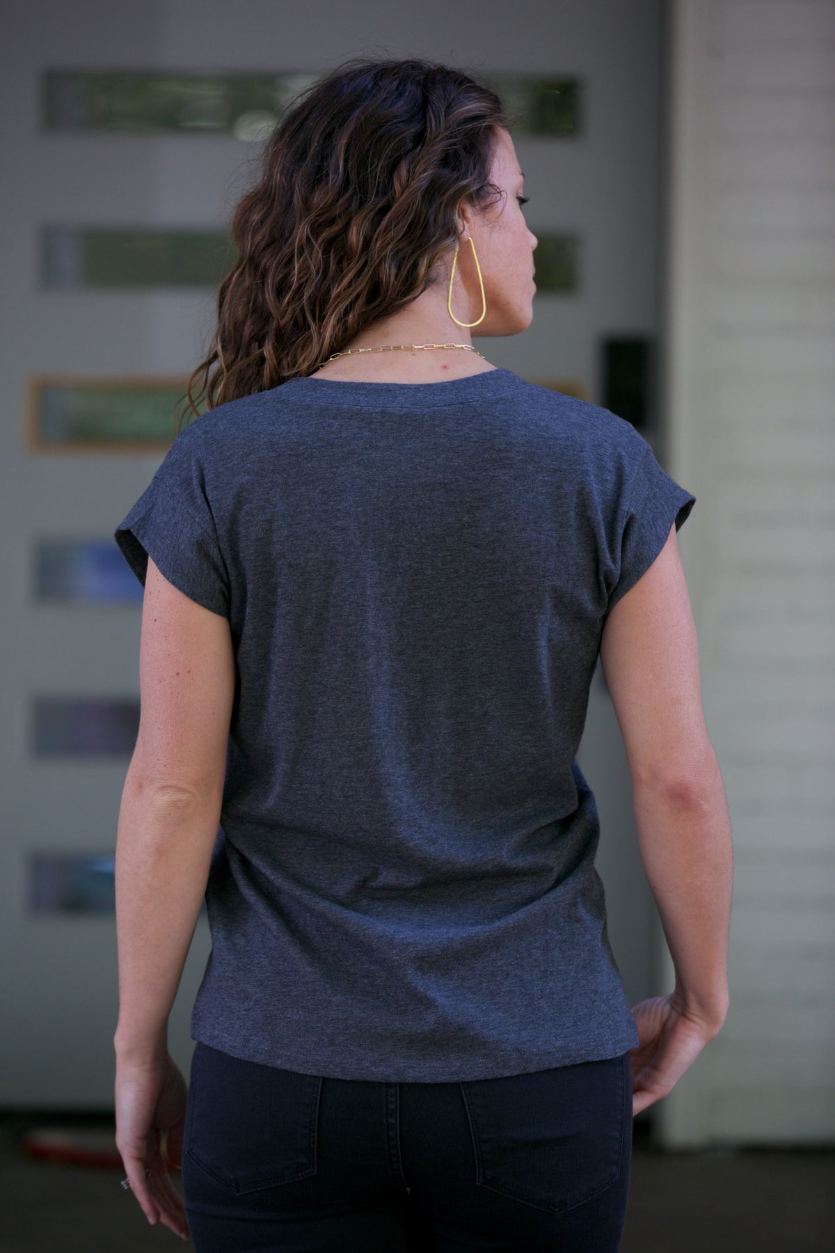 FRAME Le Mid Rise V in Charcoal Heather