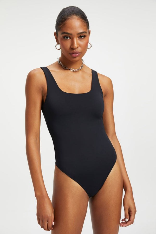 Good American Scuba Contour Bodysuit in Black001 at Nordstrom, Size 3