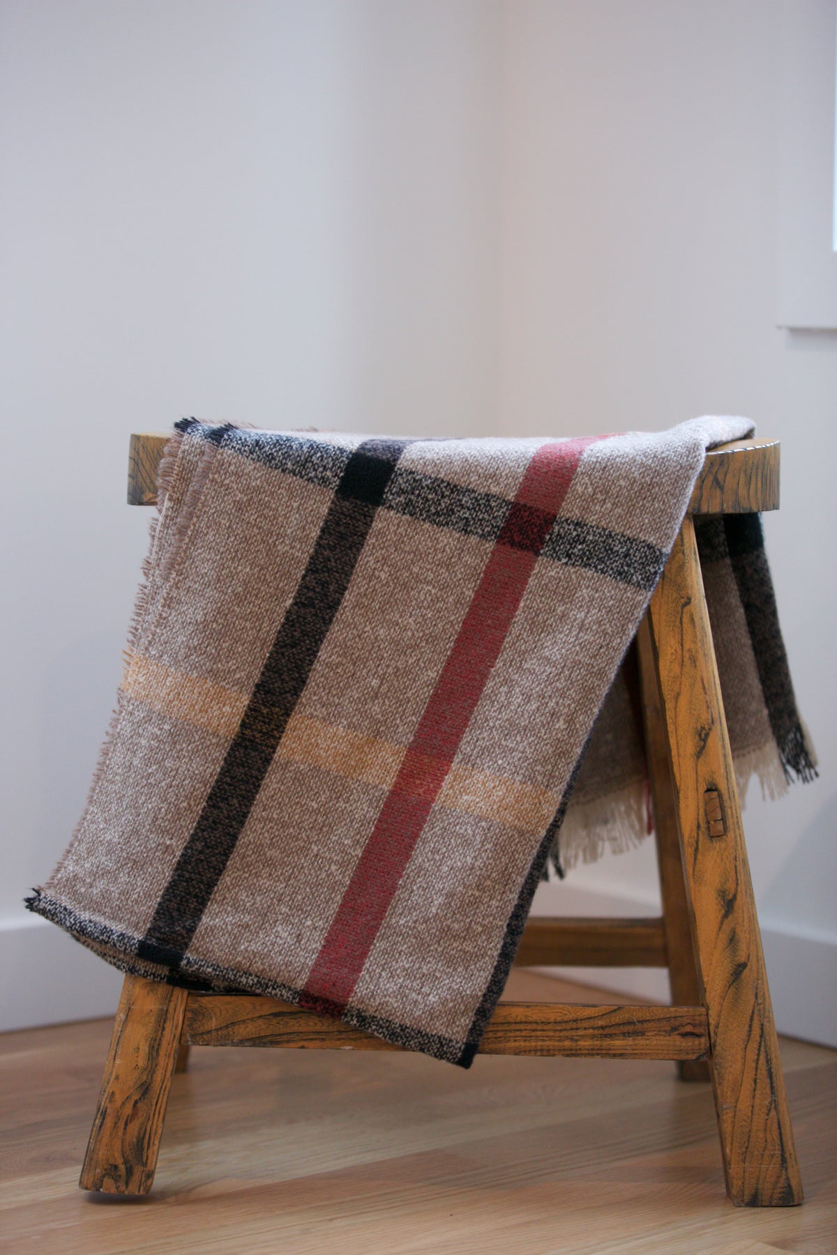 ADORN Frayed Edge Plaid Scarf