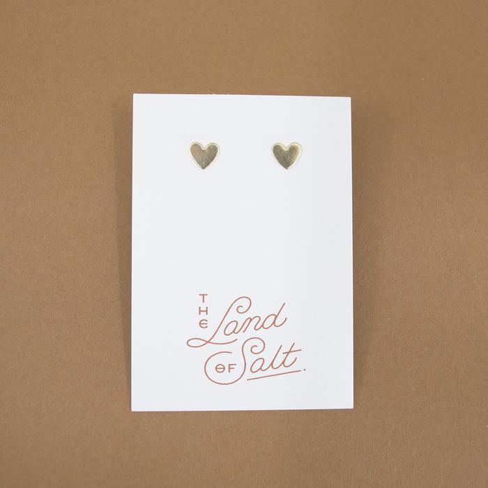 The Land of Salt Heart Stud Earrings