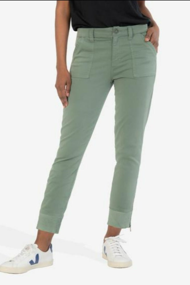 Kut from the Kloth Chris High Rise Utility Jogger Herb Green