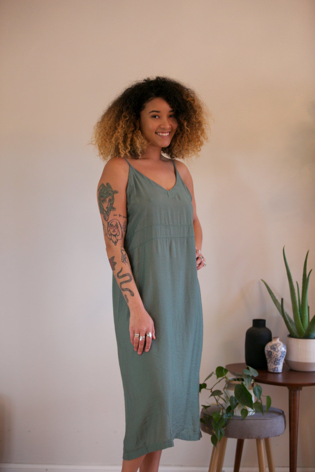 LACAUSA Alma Slip Dress - Solid