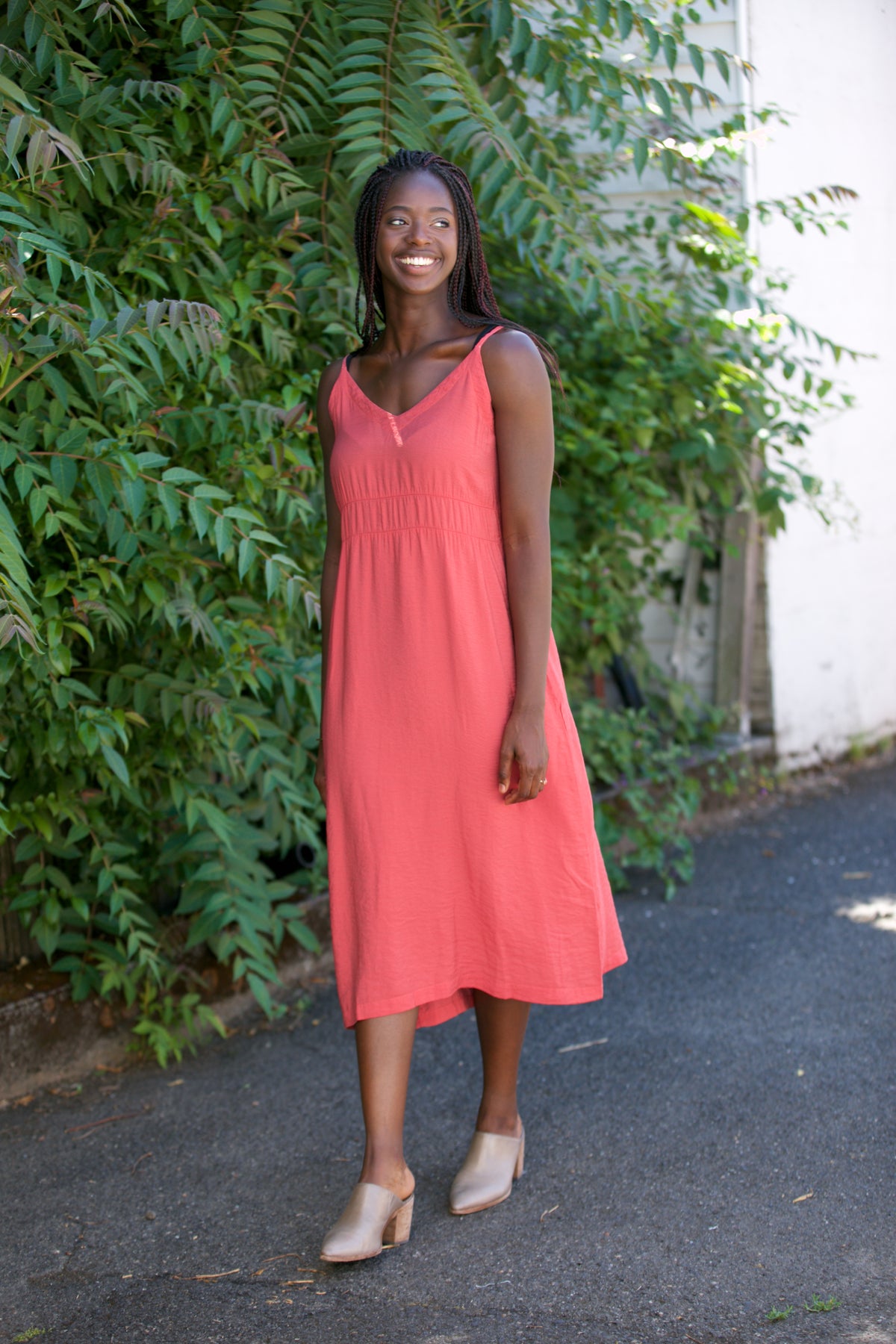 LACAUSA Alma Slip Dress Rhubarb
