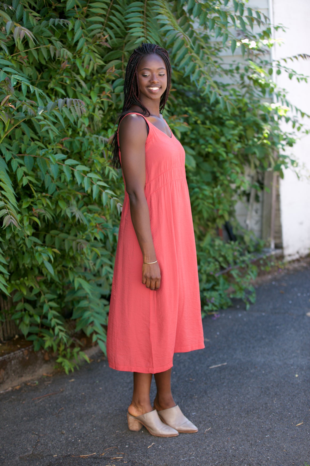 LACAUSA Alma Slip Dress Rhubarb