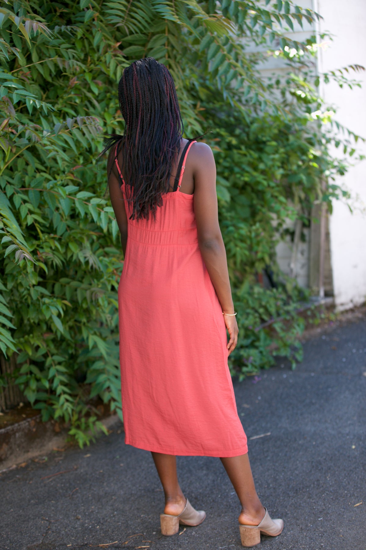 LACAUSA Alma Slip Dress Rhubarb