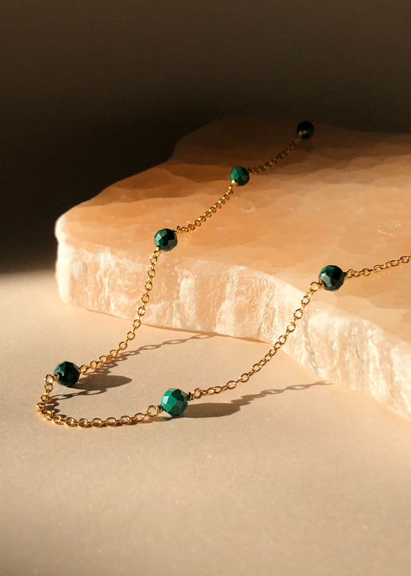 The Land of Salt Malachite Drop Choker Necklace