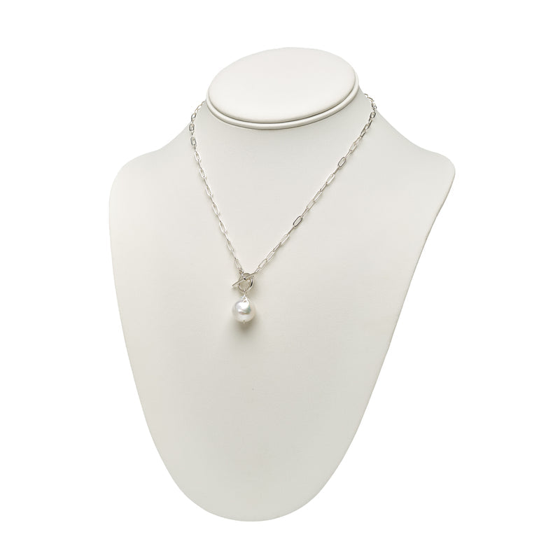 Kenda Kist Baroque Pearl Toggle Necklace Silver