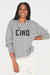 Clare V. Ciao Oversized Sweatshirt Grey Black