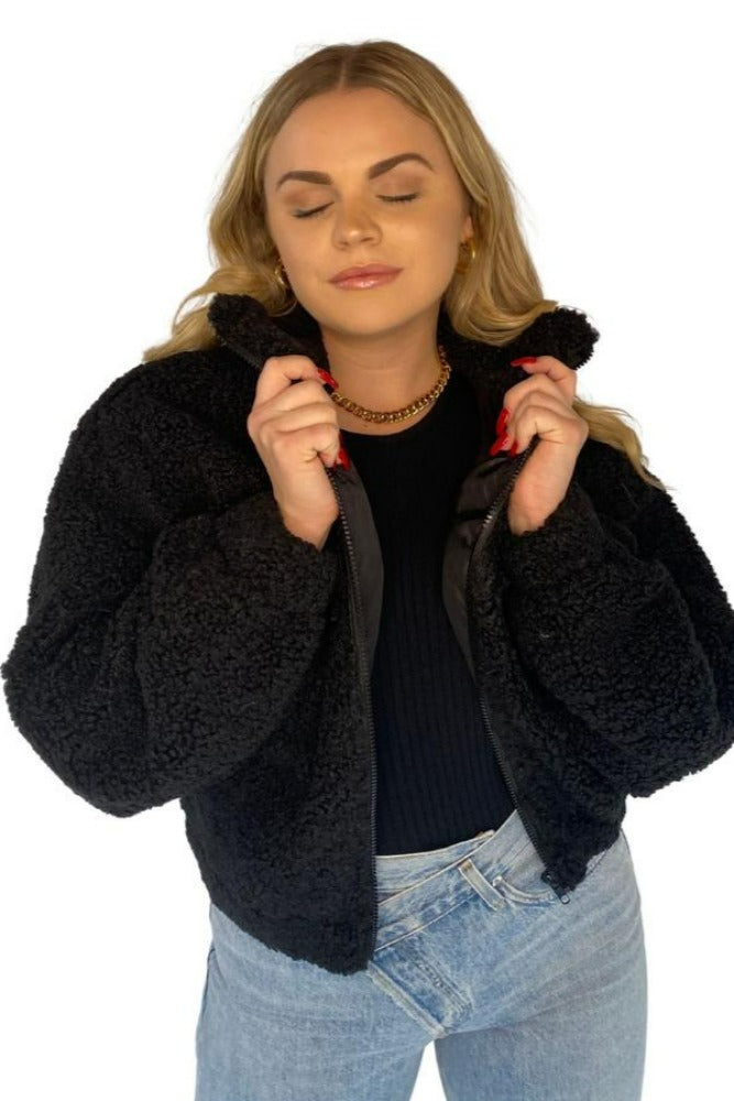 Sadie &amp; Sage Fuzzy Wuzzy Cropped Jacket