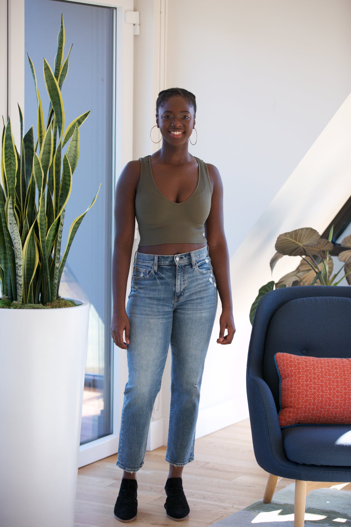 SHINE by Adorn Plunge V-Neck Crop Top