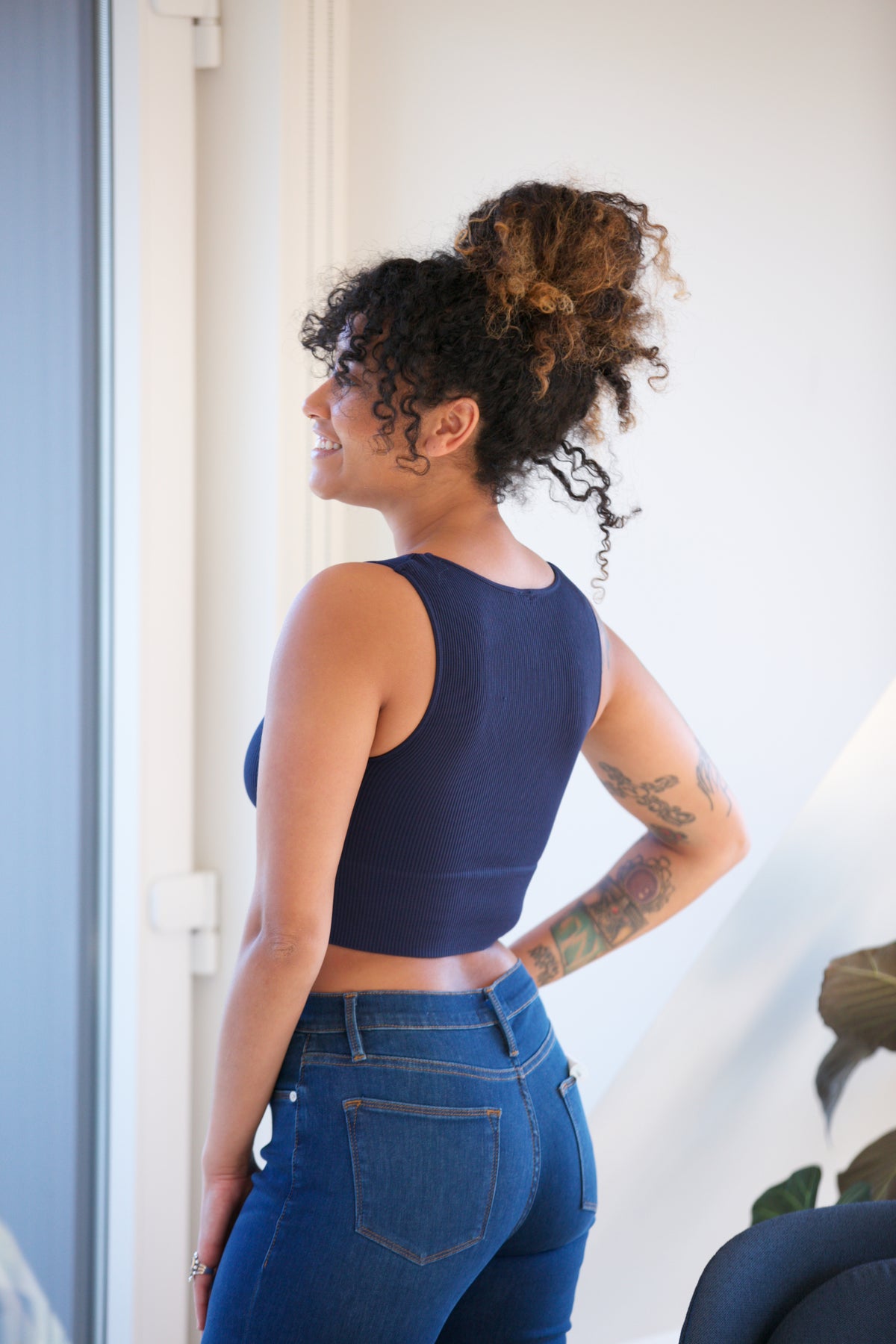 SHINE by Adorn Plunge V-Neck Crop Top