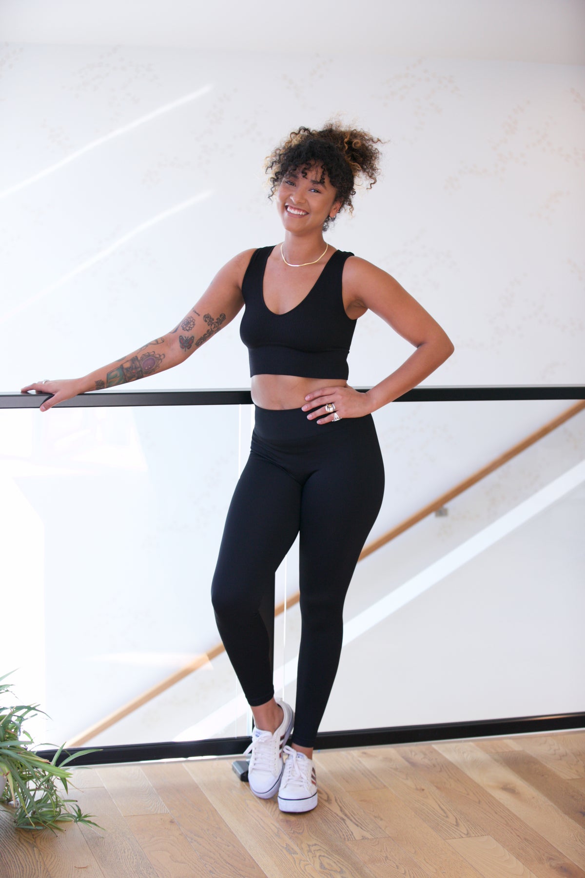 SHINE by Adorn Plunge V-Neck Crop Top