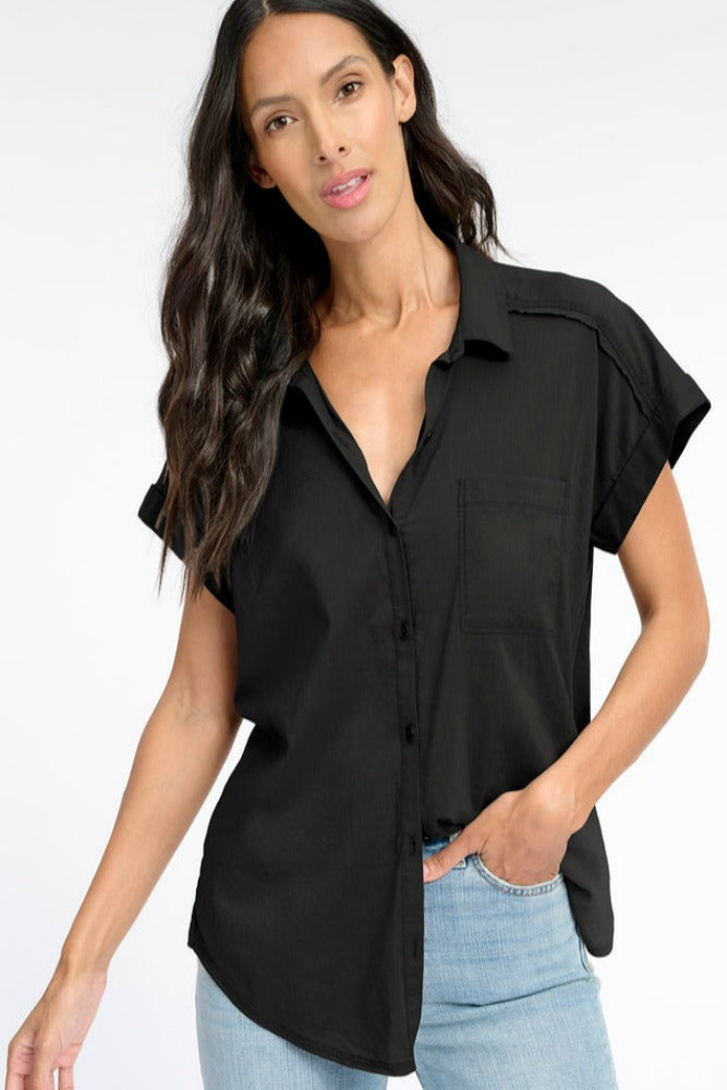 Splendid Short Sleeve Paige Shirt Black