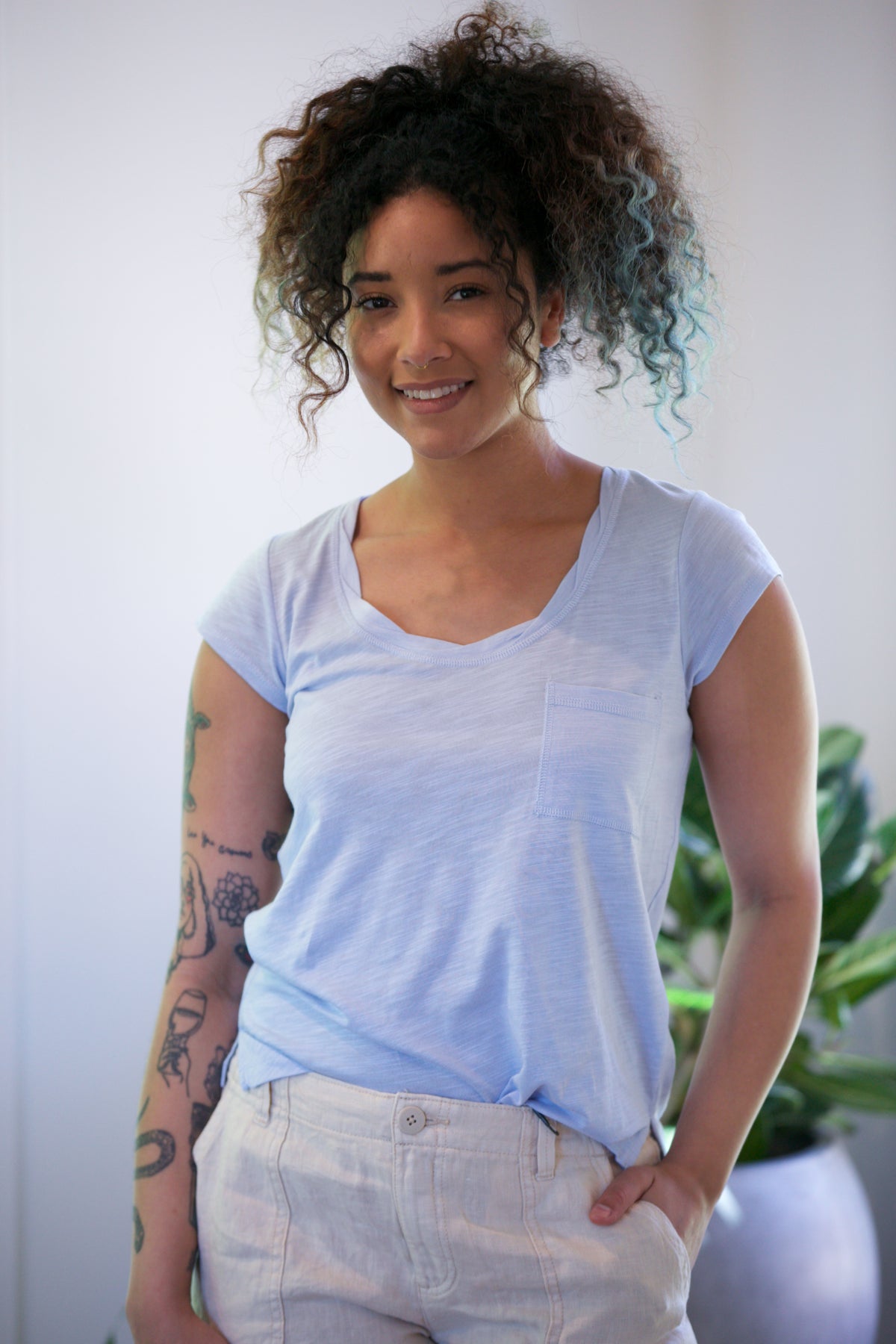 Sanctuary Traveler Twist Tee Sea Mist