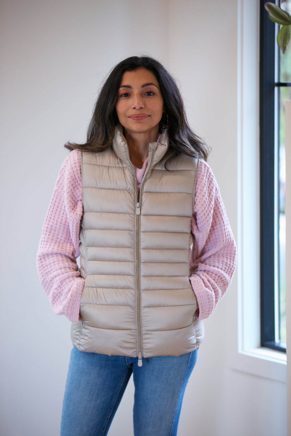 Save The Duck Lynn Vest in Shell Beige
