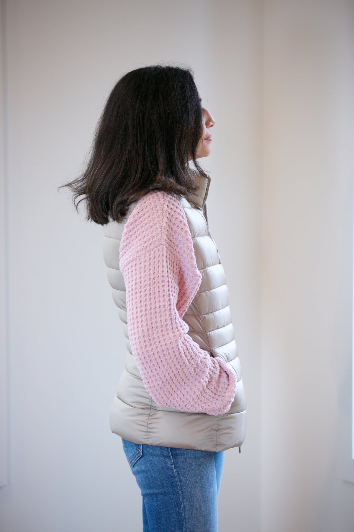 Save The Duck Lynn Vest in Shell Beige