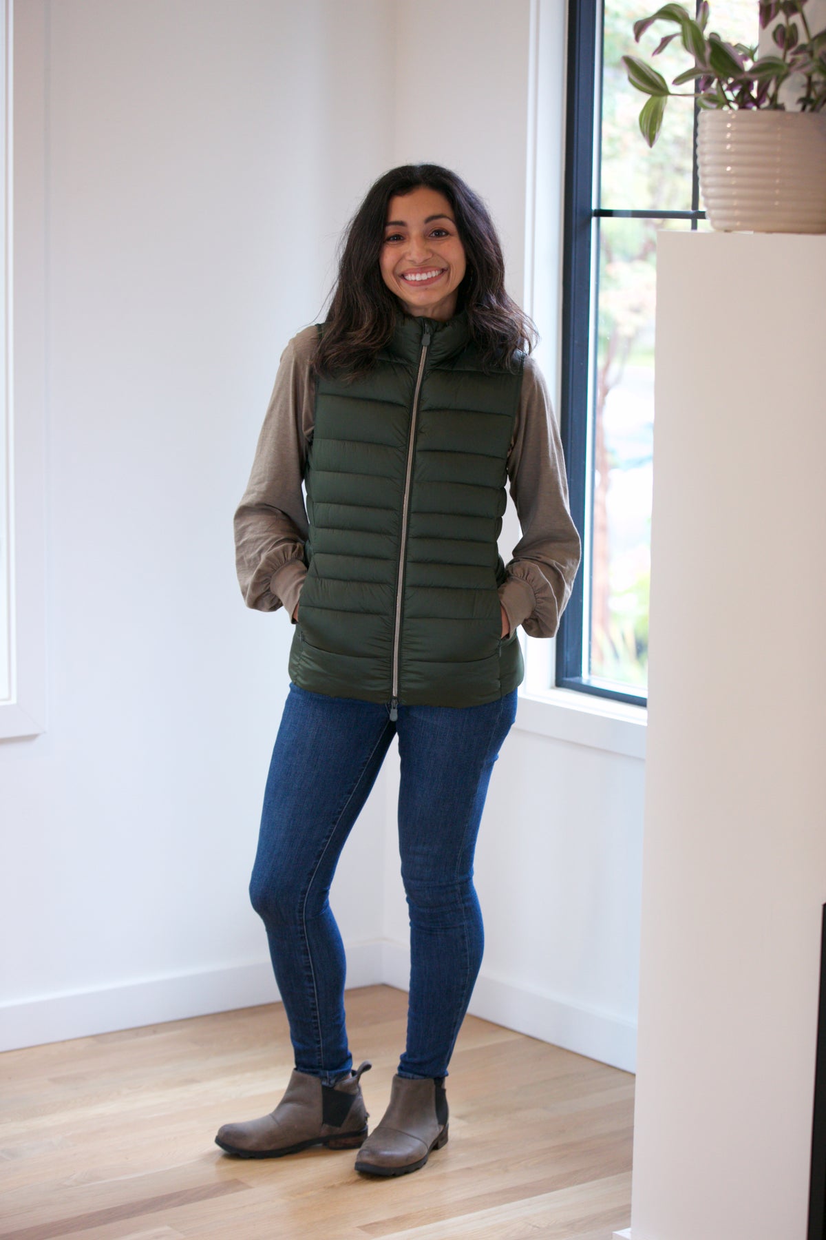 Save The Duck Lynn Vest in Pine Green