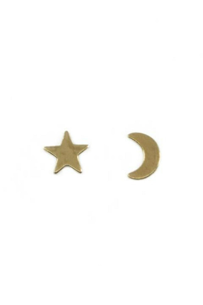 The Land of Salt Star and Moon Stud Earrings