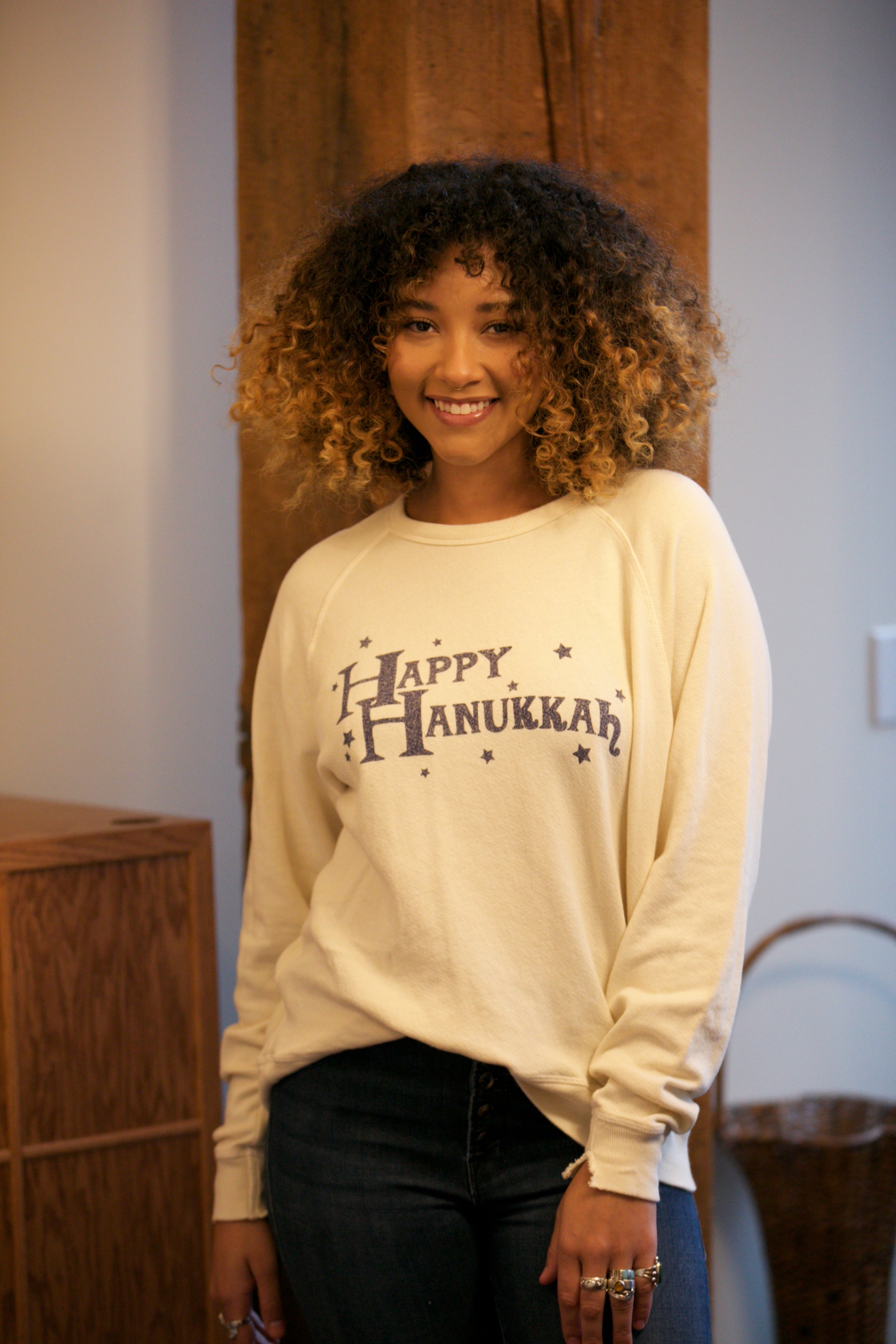 THE GREAT. The College Sweatshirt w/Hanukkah Graphic