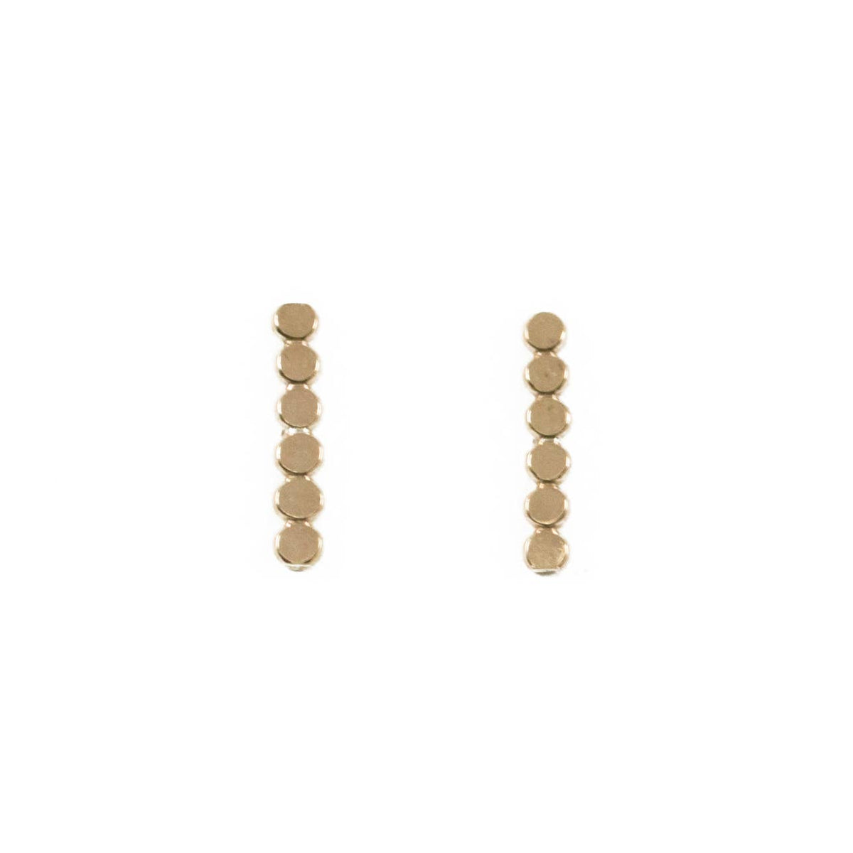 The Land of Salt - Long Dot Bar Stud Earrings in Gold