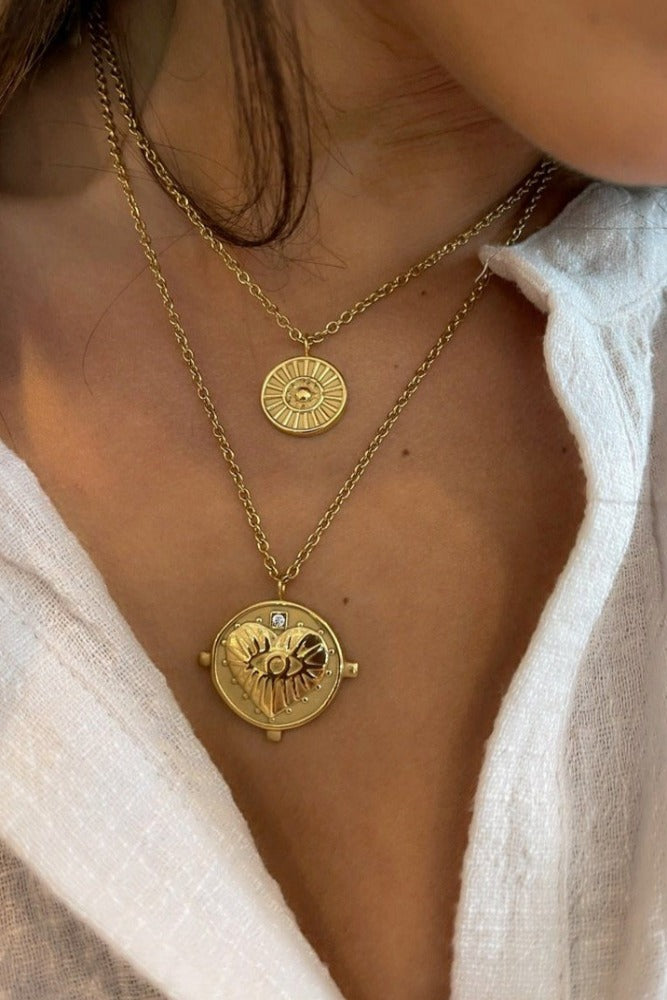 SAHIRA Gigi Double Coin Necklace Gold