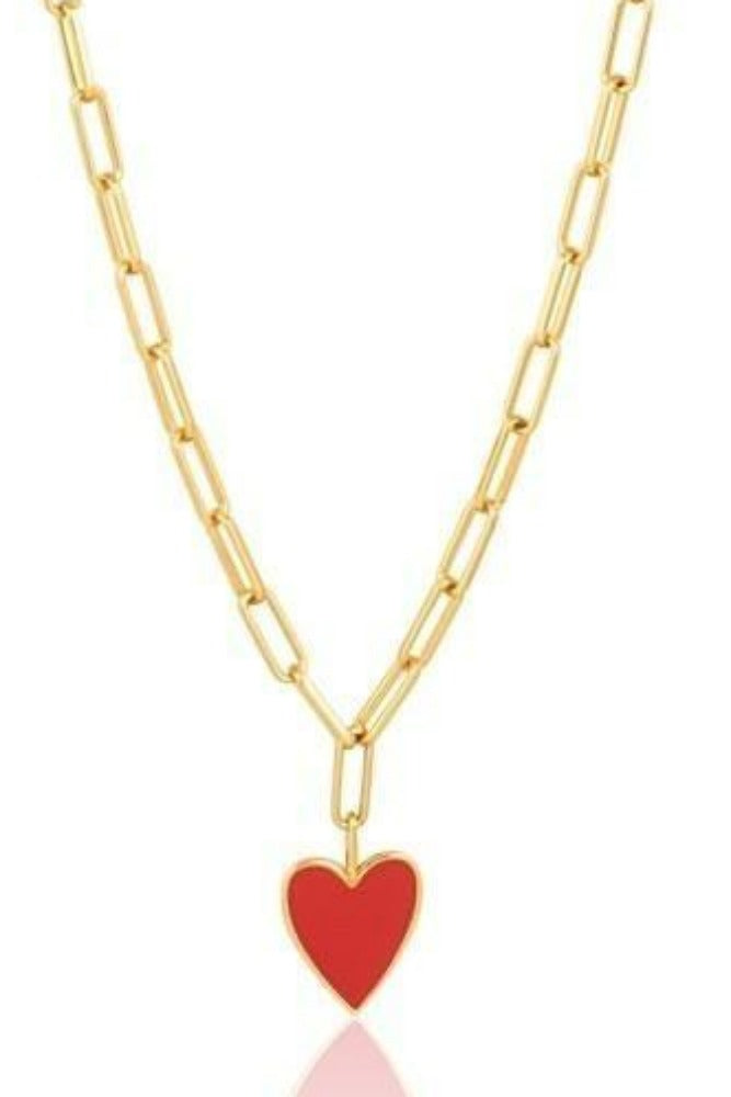 SAHIRA Jamie Enamel Heart Necklace