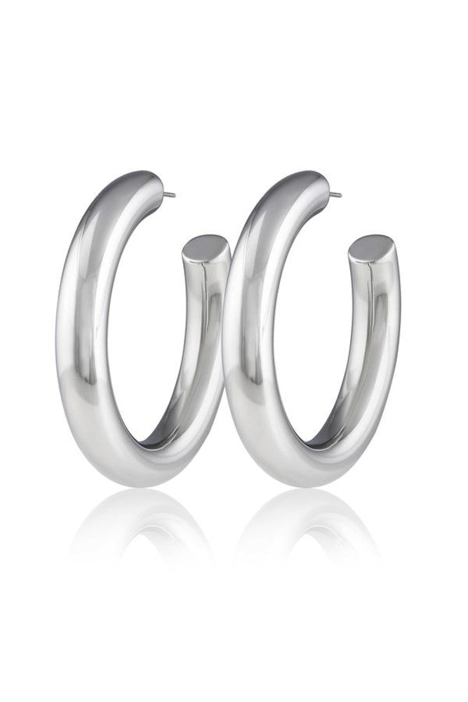SAHIRA Tubular Hoops Silver