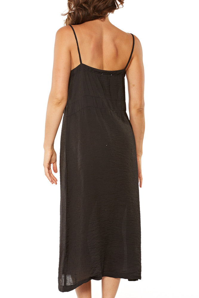 LACAUSA Alma Slip Dress in Tar