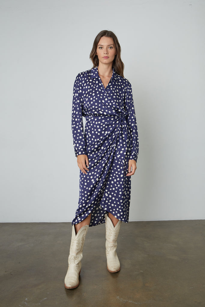 Velvet by Graham &amp; Spencer Zendaya Polka Dot Wrap Dress
