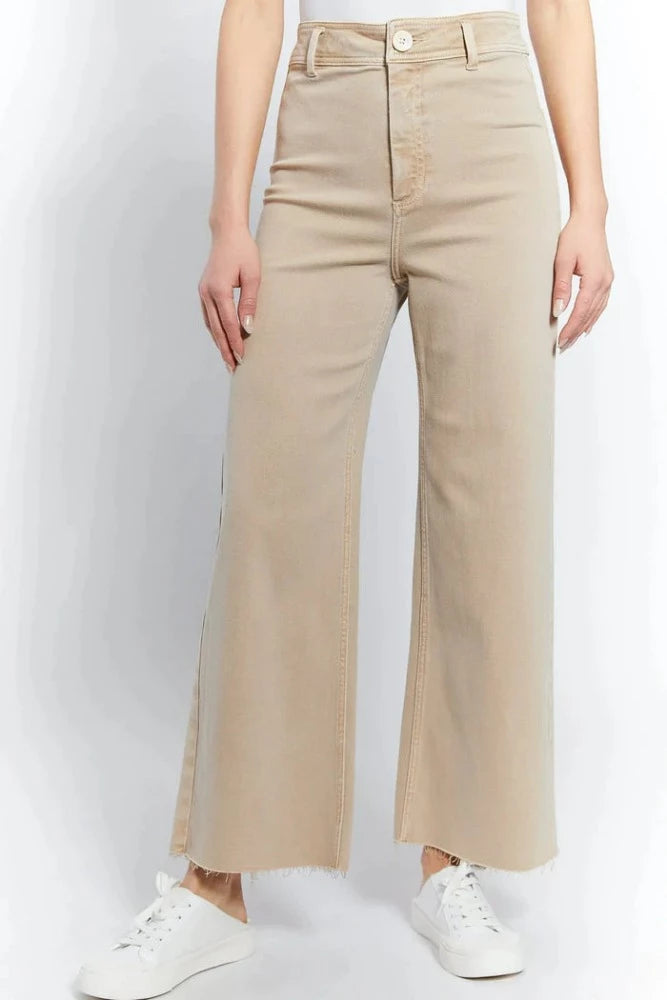 OAT High Rise Wide Leg Jean in Oat Milk