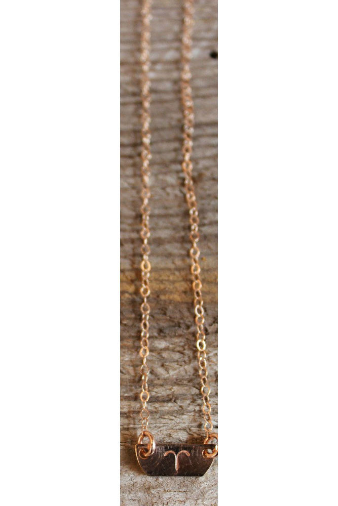 Kenda Kist Tiny Zodiac Plate Necklace Aries