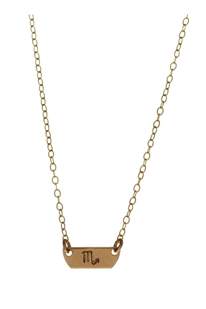 Kenda Kist Tiny Zodiac Plate Necklace Scorpio