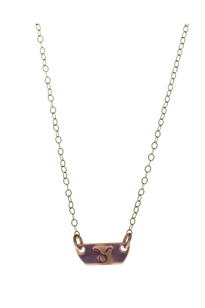 Kenda Kist Tiny Zodiac Plate Necklace Taurus