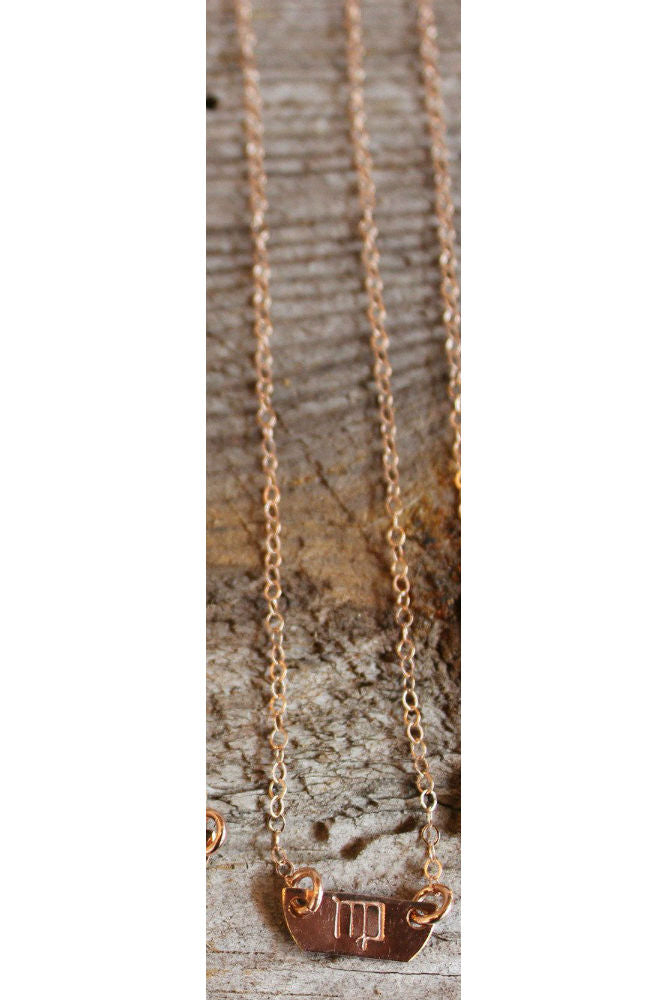Kenda Kist Tiny Zodiac Plate Necklace Virgo